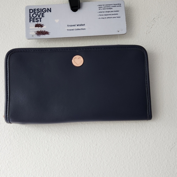 Boarding Pass Travel Wallet - Light Lavender Pattern with Rose Gold Accents - Picture 2 of 10